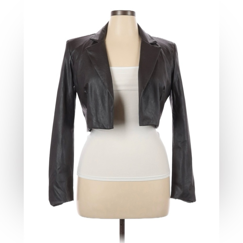 Naked Wardrobe Faux Leather Jacket Cropped XL